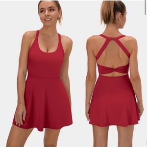 Halara Backless Cut Out Twisted Side Pocket 2-in-1 Mini Barre Ballet Dance Dress